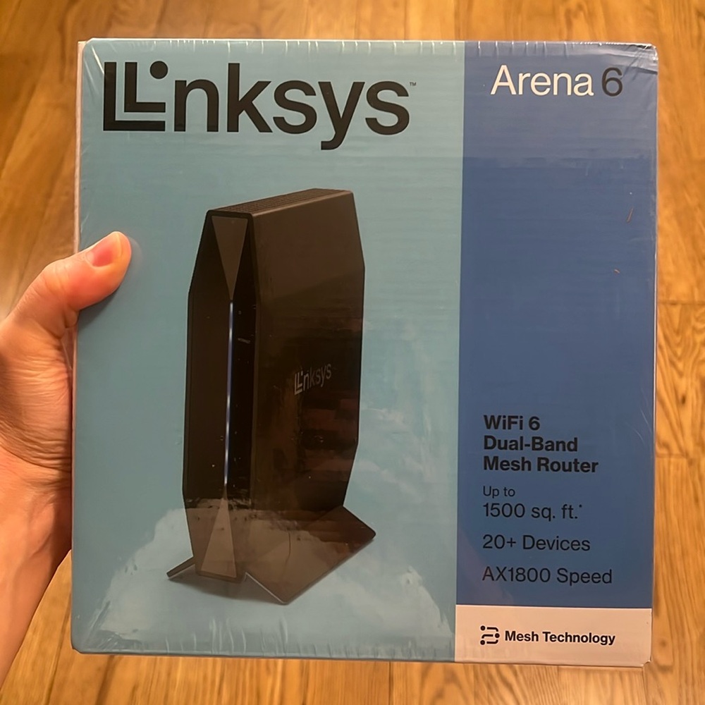 LinkSys Arena 6 WiFi 6 Dual-Band Mesh Router AX1800 Speed Black Brand New Sealed
